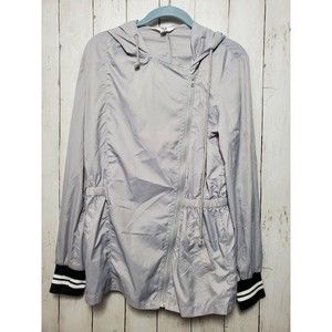 Jack by BB Dakota Womens Size Medium Gray Windbreaker Nylon Hoodie Jacket
